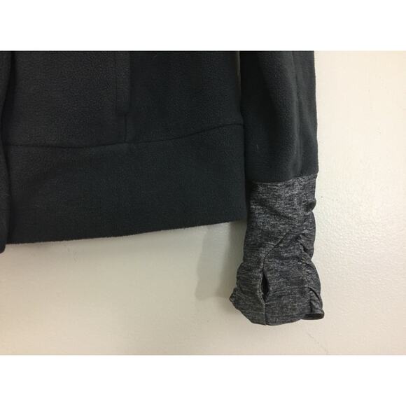 (N5) Y2K Old Navy Womens Jacket Size S Fleece Hooded Gray Performance Thumb Hole - Picture 3 of 8